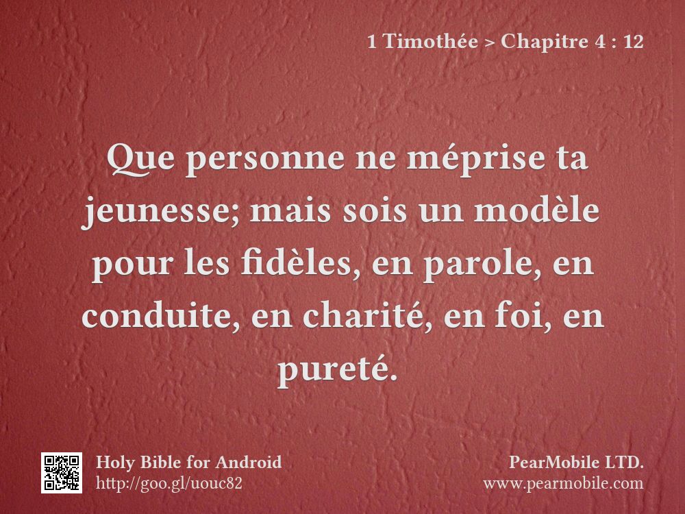 1 Timothée, Chapitre 4:12